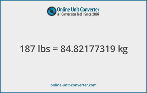 187 Pounds To Kilograms Converter 